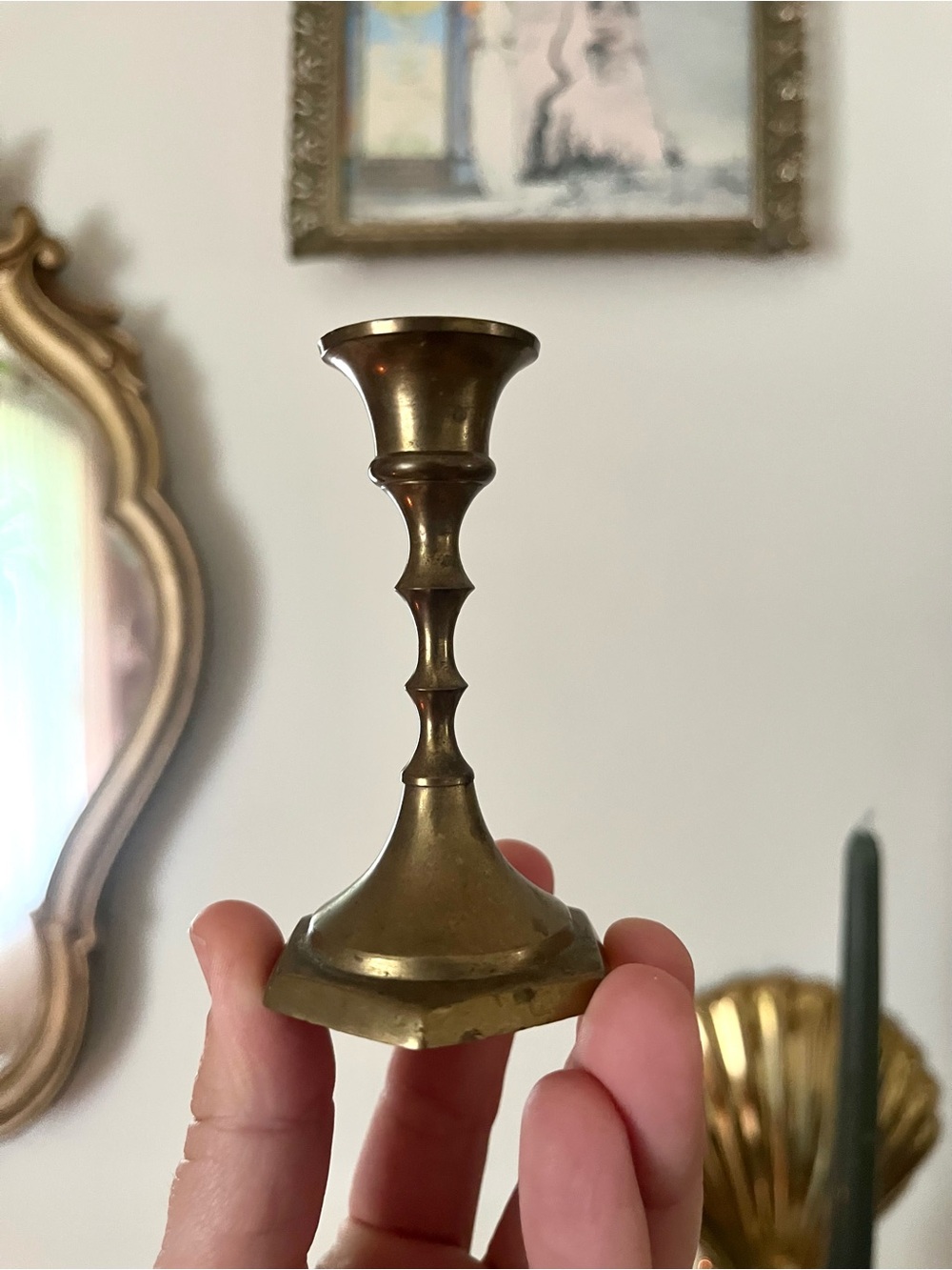 Vintage Brass Mini Candlestick Holder 3.25”